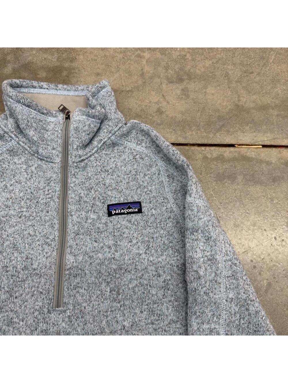 vintage patagonia better sweater light blue quarter zip fleece jacket WOMENS - Picture 3 of 4
